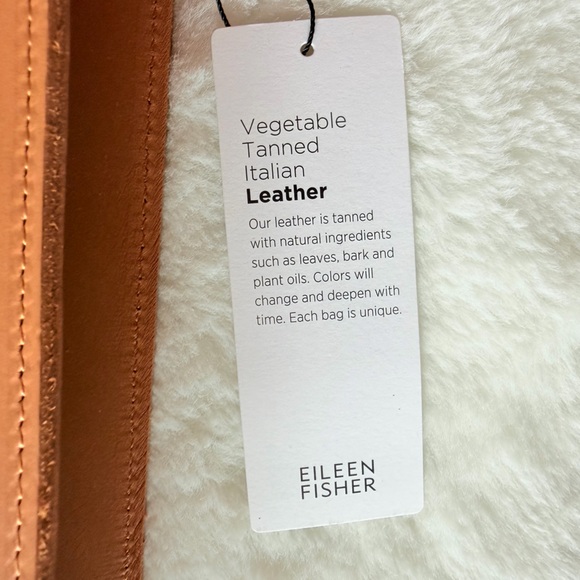 Eileen Fisher Vegetable Tanned Italian Leather Crossbody Tote Bag - Picture 6 of 15